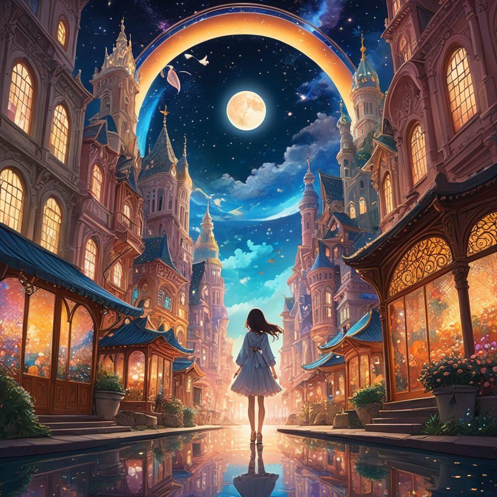 A whimsical blend of hentai anime characters engaging in a fantastical world inspired by biblical themes, featuring an ethereal landscape with vibrant colors. Include elements such as a floating city of angels, magical creatures, and characters dressed in both fantasy and religious attire, showcasing the harmony between faith and fantasy. The backdrop should be a kaleidoscope of stars and celestial lights. surrealism. vibrant colors. fantasy art.